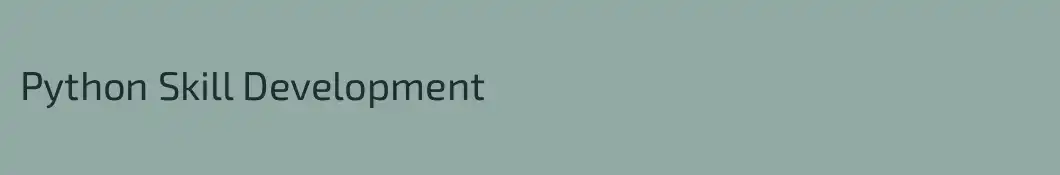 Python Skill Development